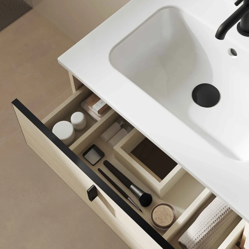 Mueble de baño WIN de Royo | Suspendido de 2 Cajones con Lavabo Integrado Enzo