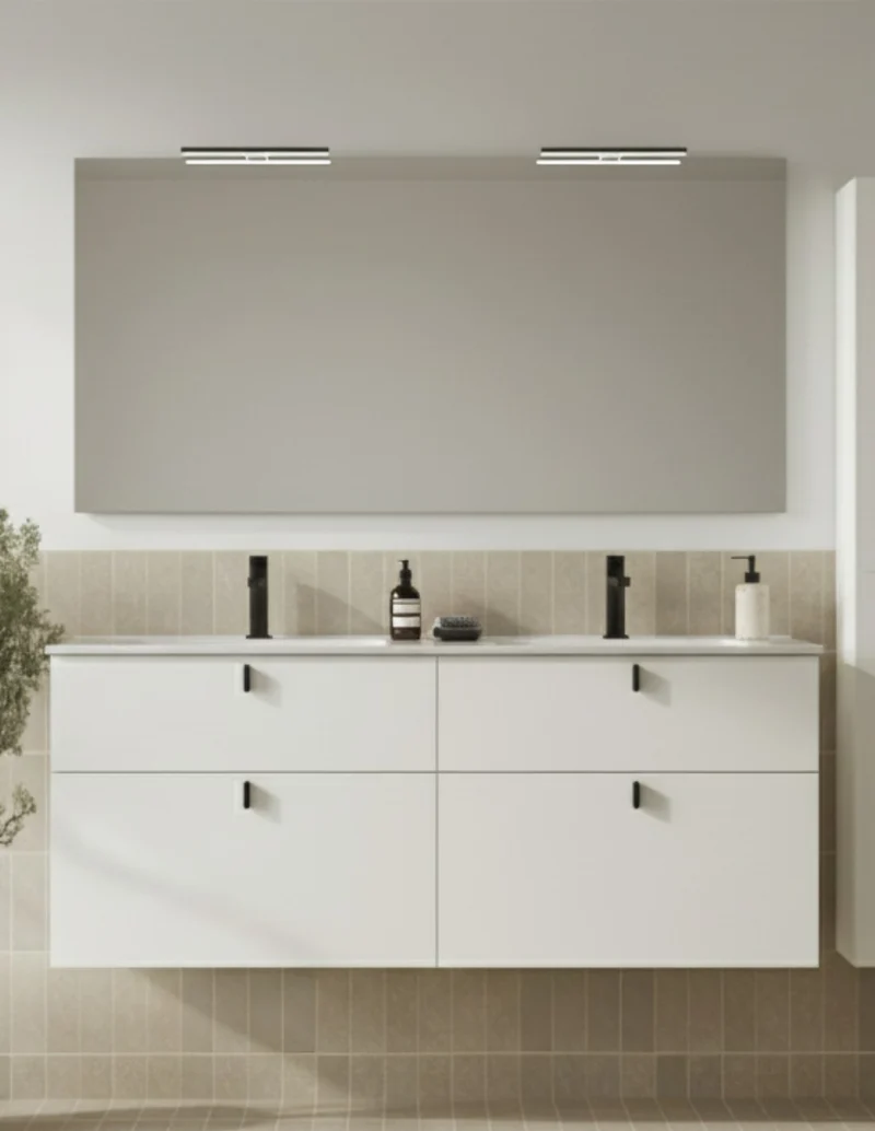 Mueble de baño WIN de Royo | Suspendido de 2 Cajones con Lavabo Integrado Enzo