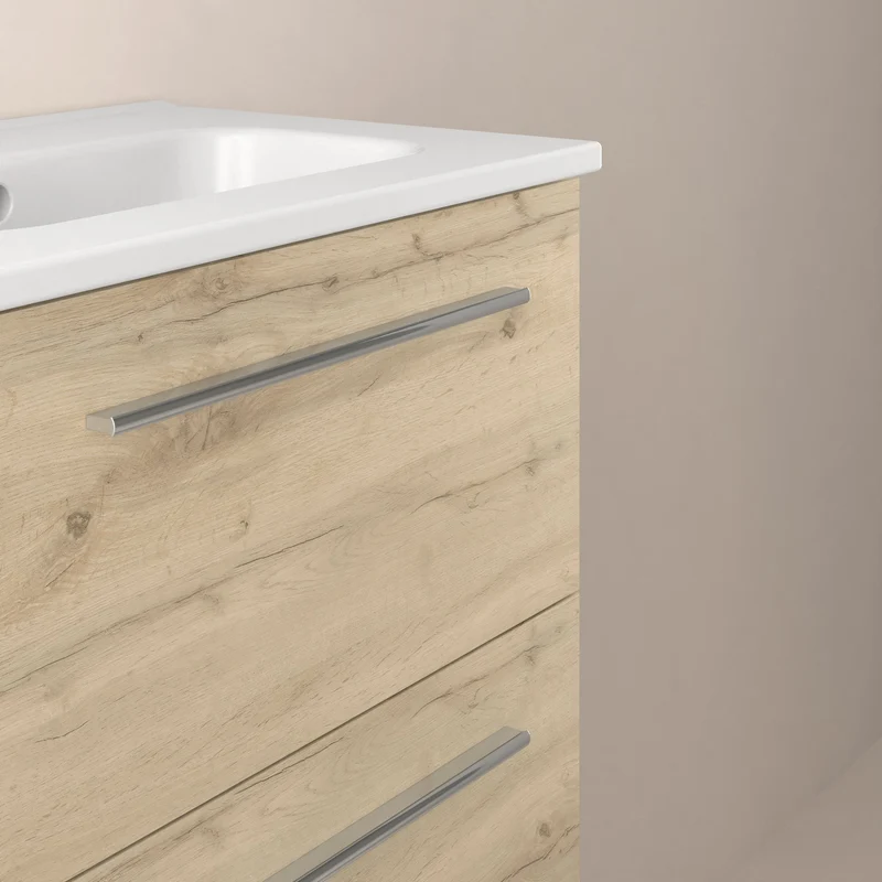 Conjunto STREET de Royo, Mueble baño de 2 cajones + Lavabo + Espejo | 50x50x35 cm