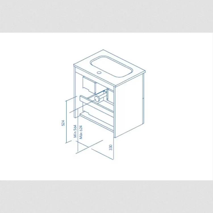 Conjunto STREET de Royo, Mueble baño de 2 cajones + Lavabo + Espejo | 50x50x35 cm