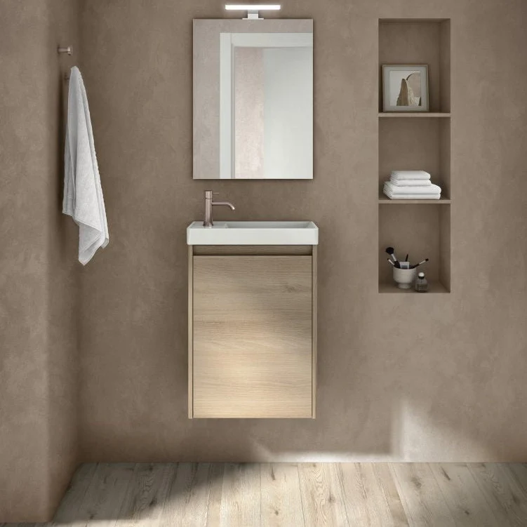 Conjunto mueble baño ENJOY Royo 45 cm | Fondo reducido 27,5 cm + Lavabo + Espejo