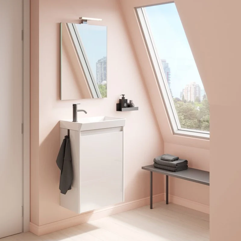 Conjunto mueble baño ENJOY Royo 45 cm | Fondo reducido 27,5 cm + Lavabo + Espejo