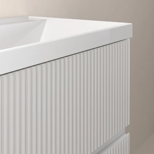 Mueble de baño VORA de Royo | Suspendido 2 Cajones Ranurados + Lavabo Cerámico Cairo
