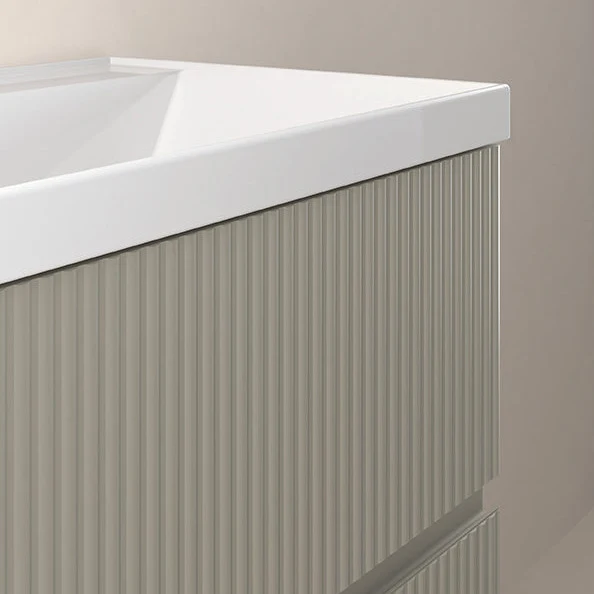 Mueble de baño VORA de Royo | Suspendido 2 Cajones Ranurados + Lavabo Cerámico Cairo
