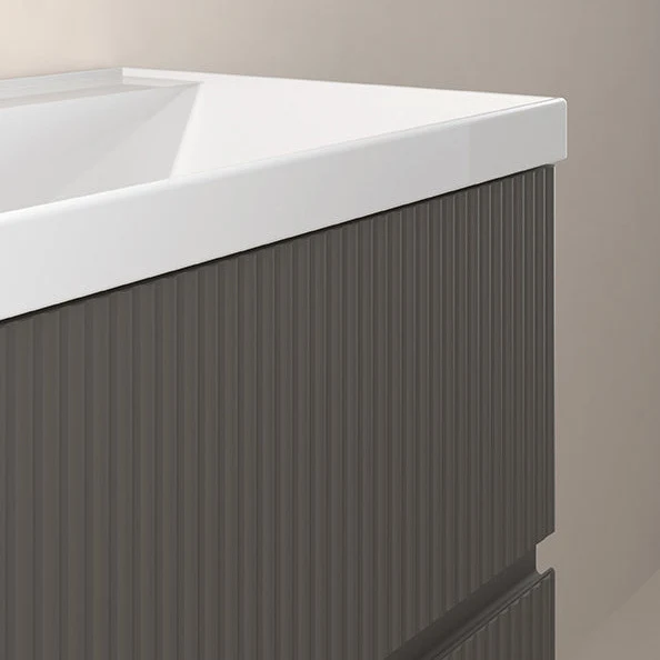 Mueble de baño VORA de Royo | Suspendido 2 Cajones Ranurados + Lavabo Cerámico Cairo