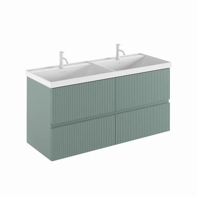Mueble de baño VORA de Royo | Suspendido 2 Cajones Ranurados + Lavabo Cerámico Cairo