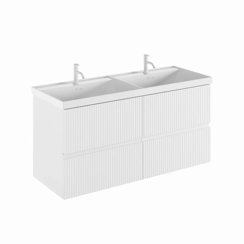 Mueble de baño VORA de Royo | Suspendido 2 Cajones Ranurados + Lavabo Cerámico Cairo