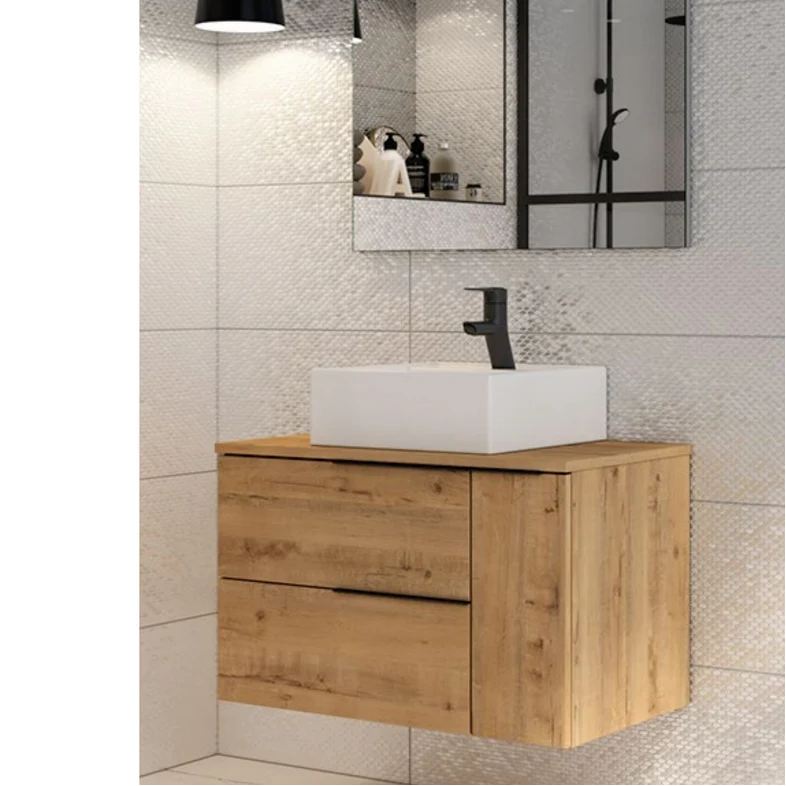Mueble de Baño Suspendido OBAN de Neutrum | Color Roble | 2 cajones y 1 Puerta