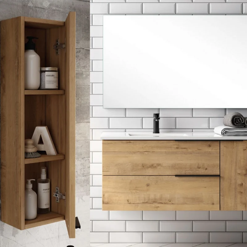 Mueble de Baño Suspendido OBAN de Neutrum | Color Roble | 2 cajones y 1 Puerta