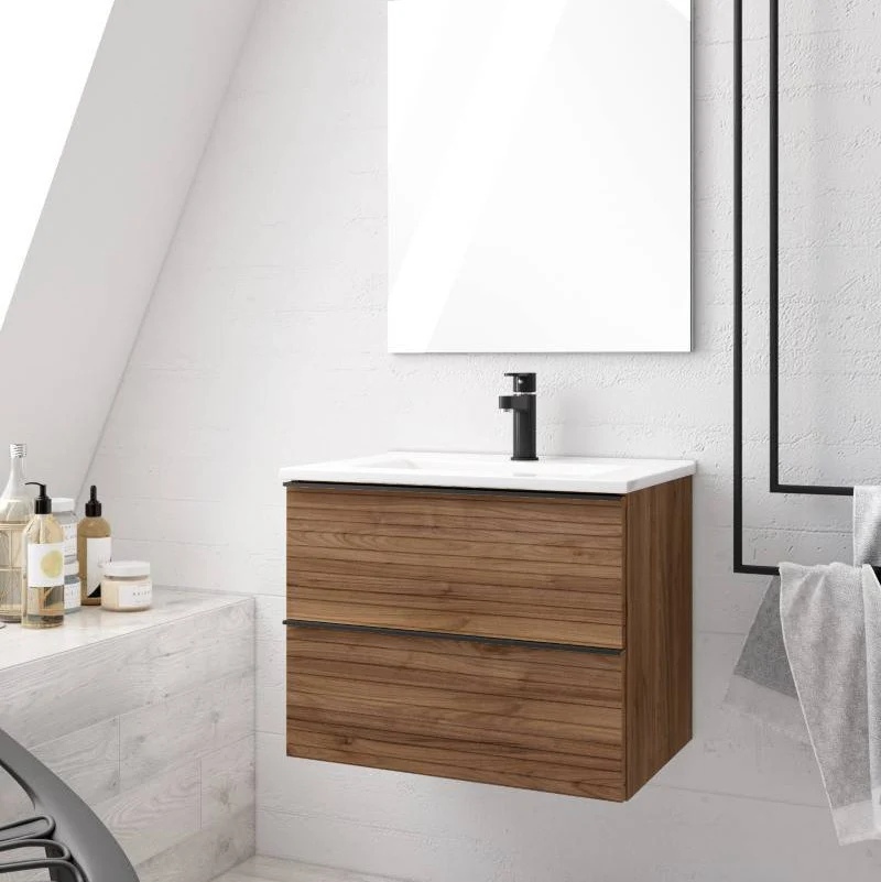 Mueble de Baño Suspendido SENDA de Neutrum | 2 Cajones | 60/80/100 cm | Cierre suave