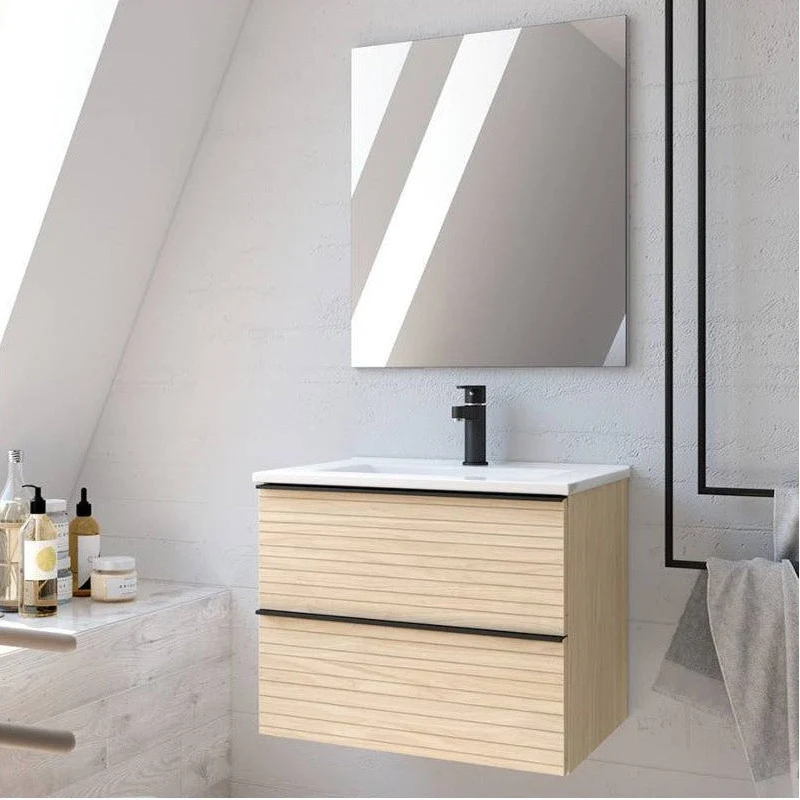 Mueble de Baño Suspendido SENDA de Neutrum | 2 Cajones | 60/80/100 cm | Cierre suave