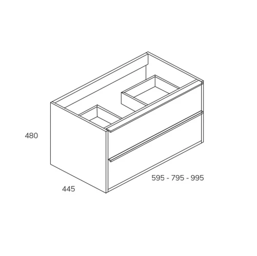 Mueble de Baño Suspendido SENDA de Neutrum | 2 Cajones | 60/80/100 cm | Cierre suave