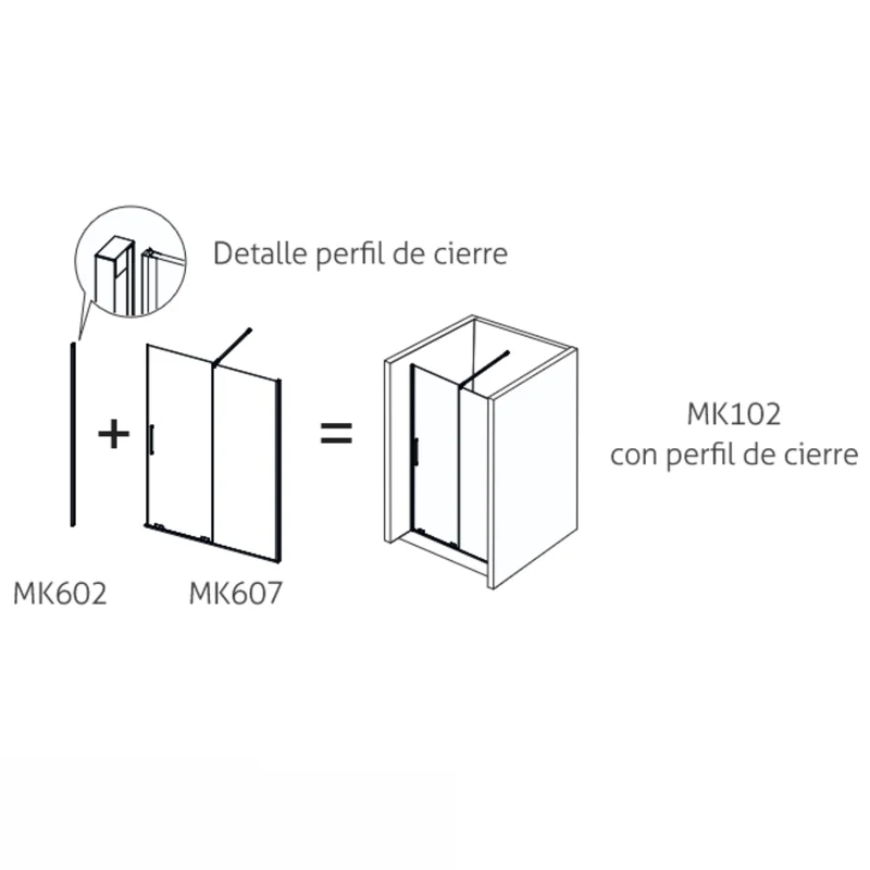 Mampara de Ducha Corredera Moka MK102 – Kassandra | 1 Fija + 1 Corredera 8mm