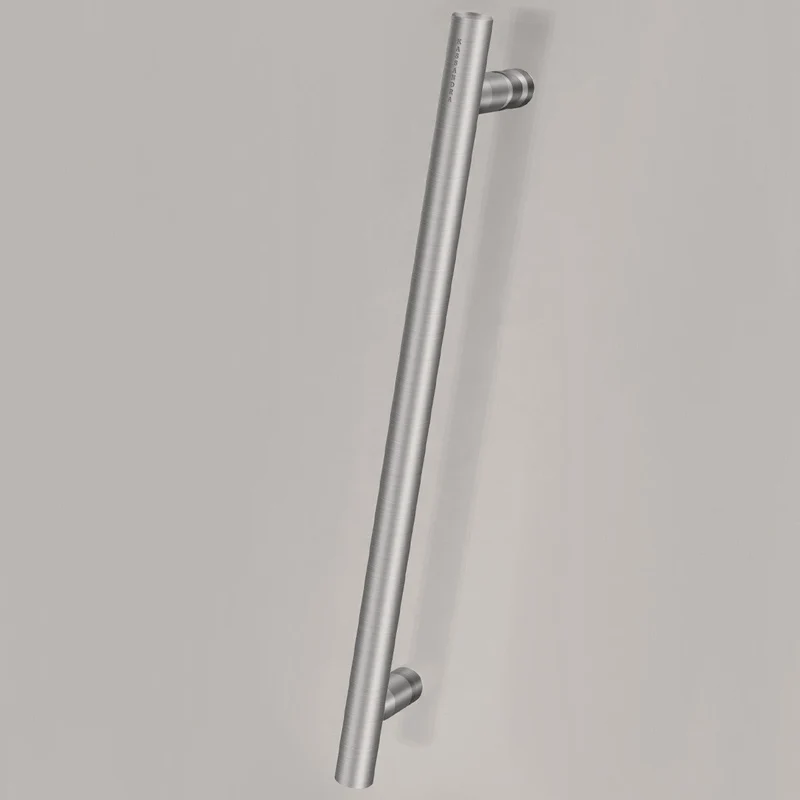 Mampara Kassandra Babilon 102, Frontal de 1 Fijo con 1 Corredera en Inox Cepillado. Opción de Lateral Fijo
