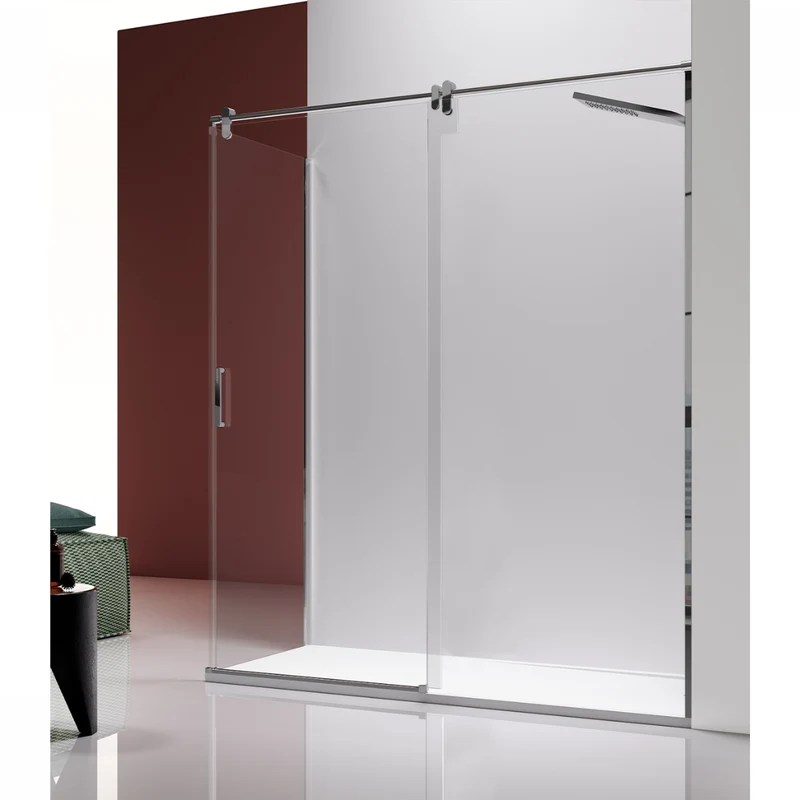 Mampara de Ducha Kassandra Slim LM102, Frontal 1 Fijo con 1 Corredera en Acero Inoxidable