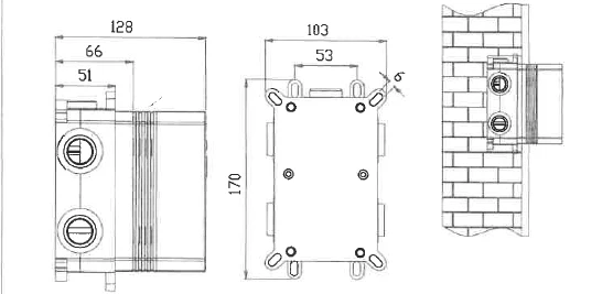 Conjunto Ducha Termostático Empotrado Line GTD038 de Imex — TURN CLEAN SYSTEM en 7 Acabados