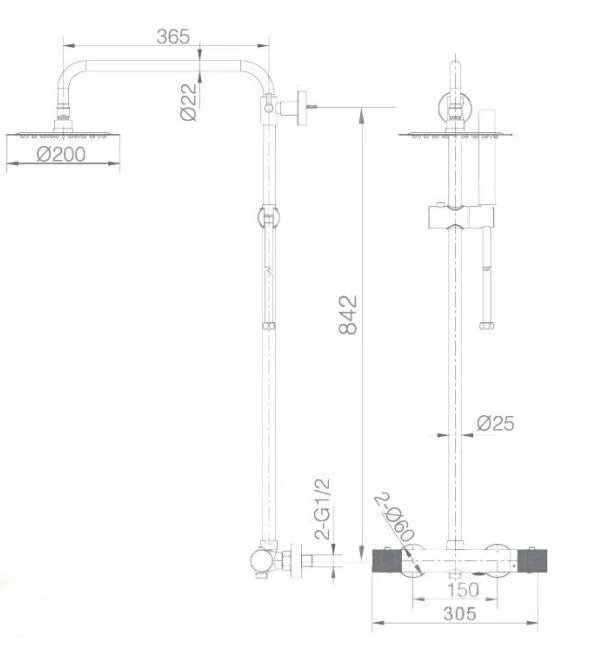 Columna de Ducha Termostática LINE Bdd038 de Imex — Control Térmico y Durabilidad