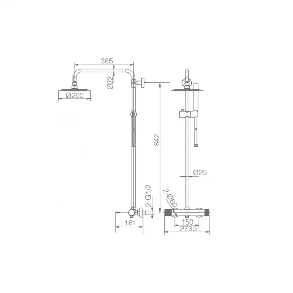 Columna de Ducha Monomando LINE Bdd038 de Imex — Control Preciso y Durabilidad