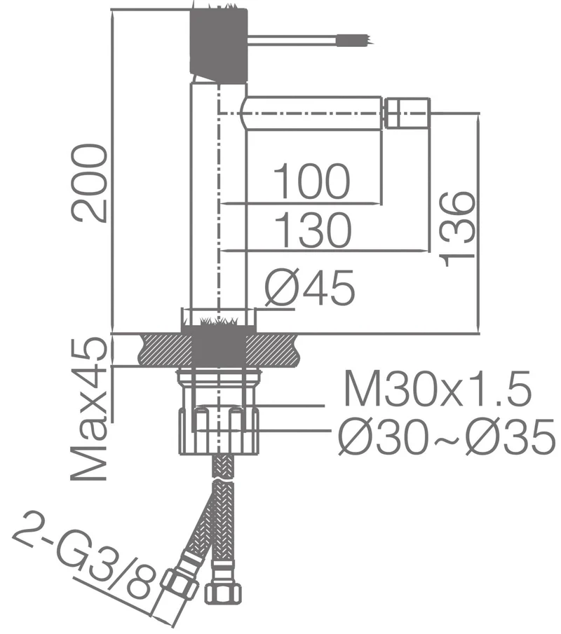 Grifo de Bidé Monomando LINE de Imex Bdd038-2 — Diseño Curvo y Control Preciso
