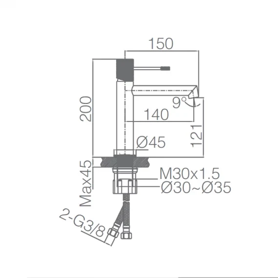 Grifo de Lavabo Monomando LINE de Imex Bdd038-1 — Elegancia Atemporal, 6 Acabados