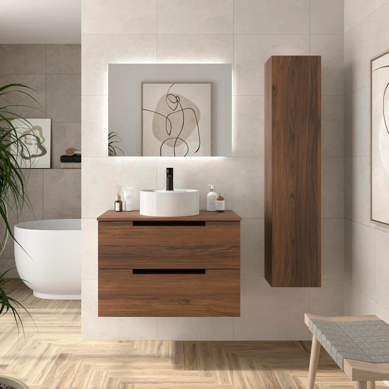 Mueble de Baño LENI con Lavabo Sobre Encimera. 4 acabados de 60 a 140 cm