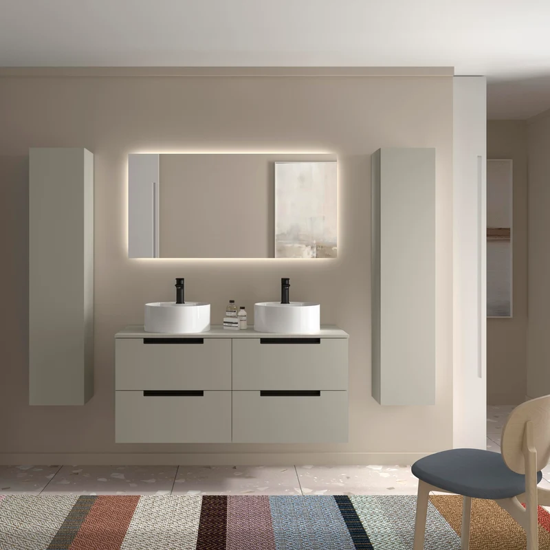 Mueble de Baño LENI con Lavabo Sobre Encimera. 4 acabados de 60 a 140 cm