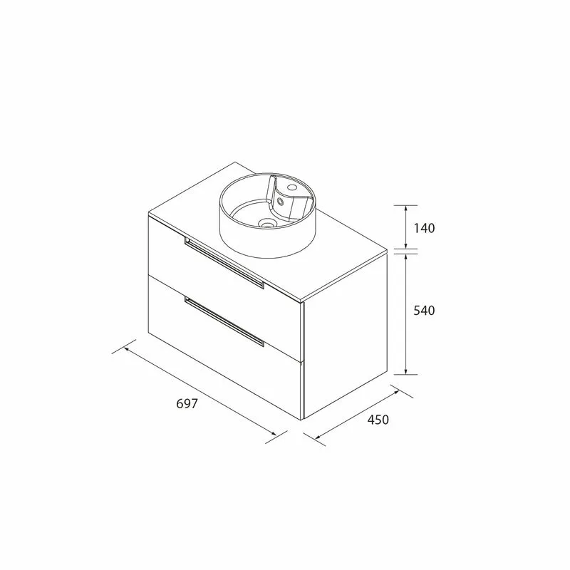 Mueble de Baño LENI con Lavabo Sobre Encimera. 4 acabados de 60 a 140 cm