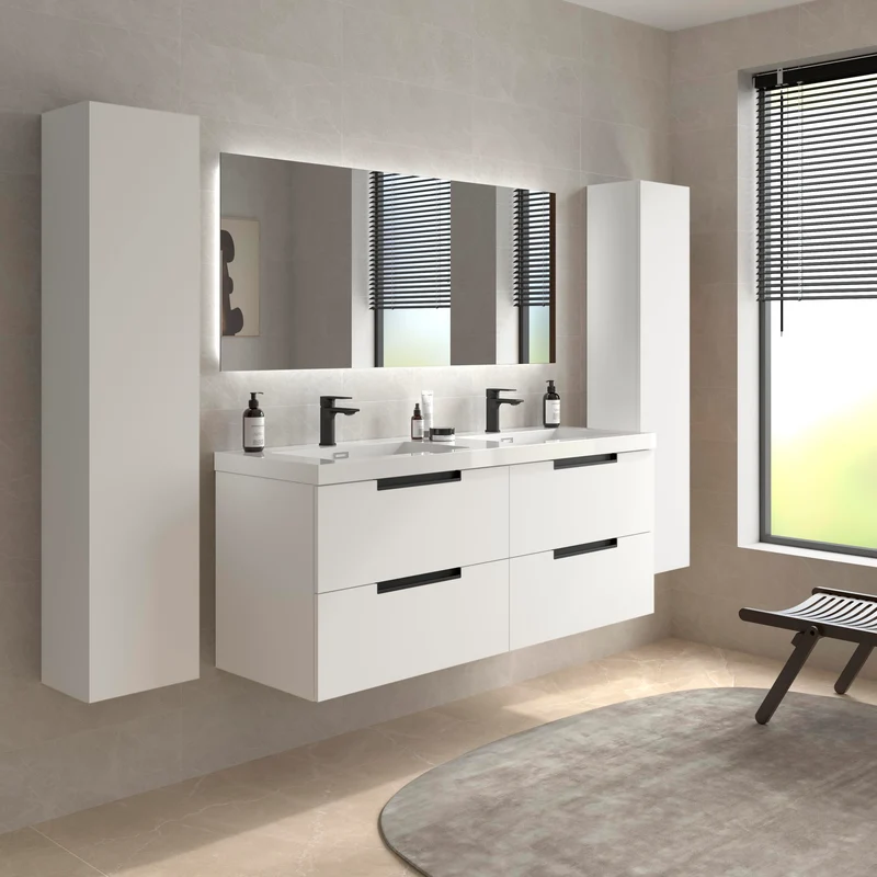 Mueble de Baño LENI de Salgar con Lavabo Integrado. 4 acabados de 60 a 160 cm
