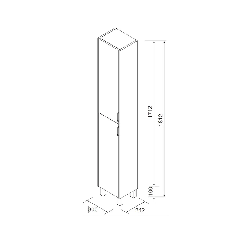Columna de Baño CONTESSA de Salgar. Reversible en Roble de 30 x 24 x 180 cm