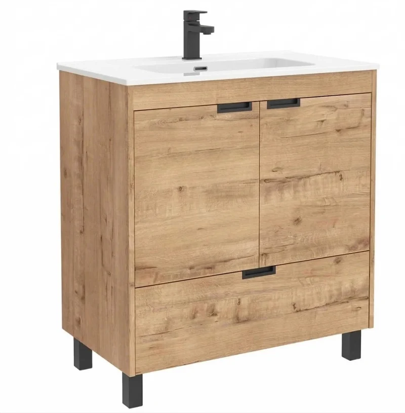 Mueble de Baño CONTESSA de Salgar con Lavabo Integrado. Roble de 60 y 80 cm