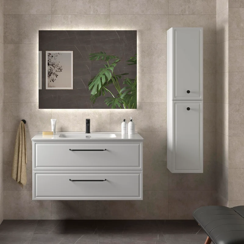 Mueble de Baño RUNA de Salgar con Lavabo Integrado. 4 Acabados, de 60 a 160 cm