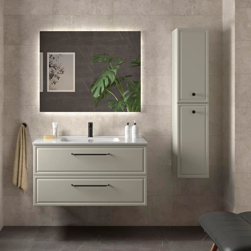 Mueble de Baño RUNA de Salgar con Lavabo Integrado. 4 Acabados, de 60 a 160 cm