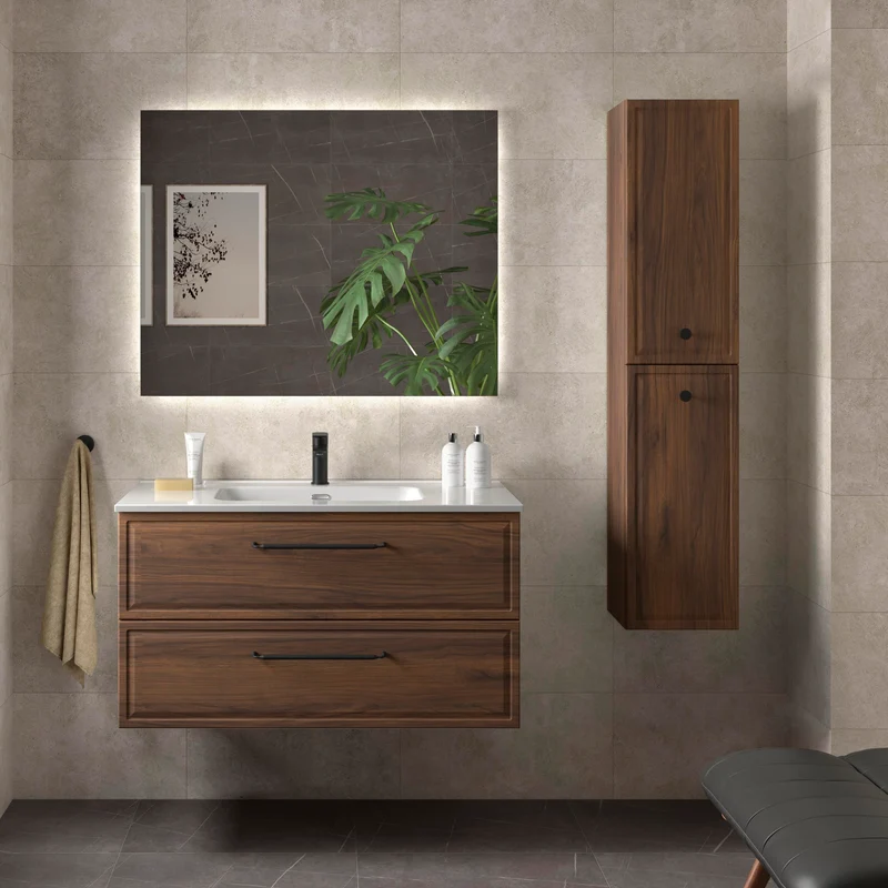 Mueble de Baño RUNA de Salgar con Lavabo Integrado. 4 Acabados, de 60 a 160 cm