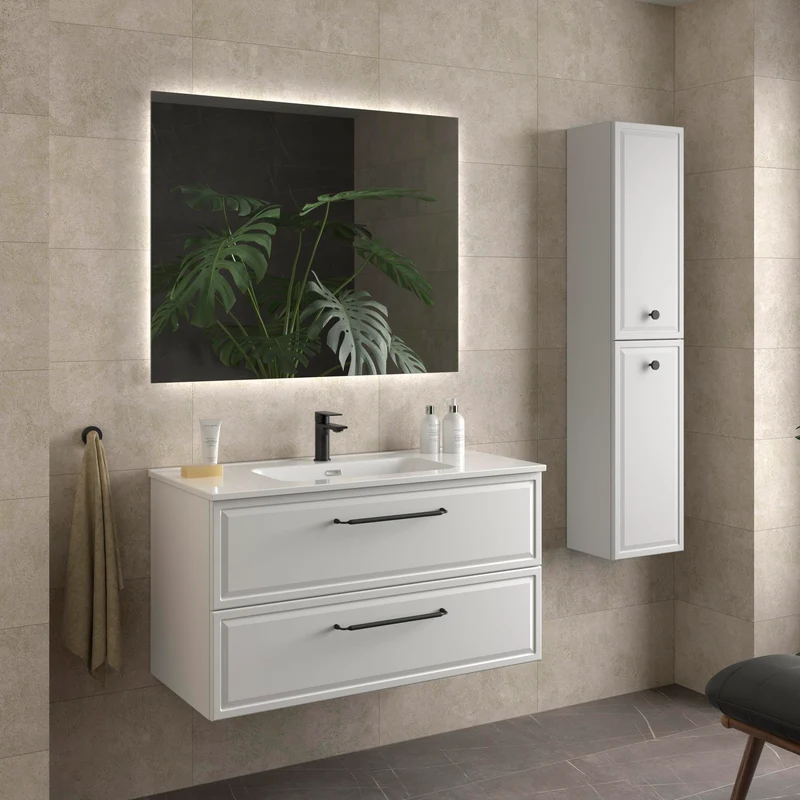 Mueble de Baño RUNA de Salgar con Lavabo Integrado. 4 Acabados, de 60 a 160 cm