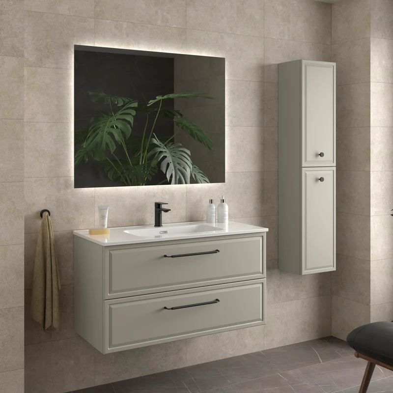 Mueble de Baño RUNA de Salgar con Lavabo Integrado. 4 Acabados, de 60 a 160 cm