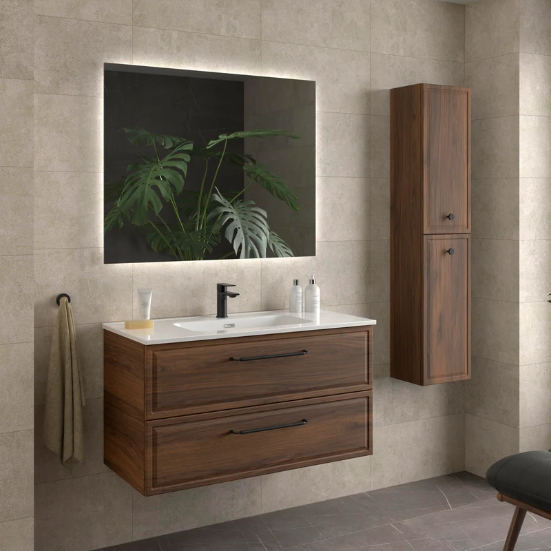 Mueble de Baño RUNA de Salgar con Lavabo Integrado. 4 Acabados, de 60 a 160 cm