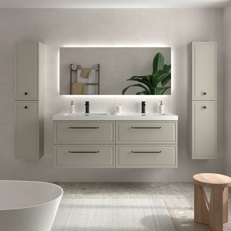 Mueble de Baño RUNA de Salgar con Lavabo Integrado. 4 Acabados, de 60 a 160 cm