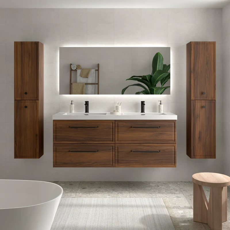 Mueble de Baño RUNA de Salgar con Lavabo Integrado. 4 Acabados, de 60 a 160 cm