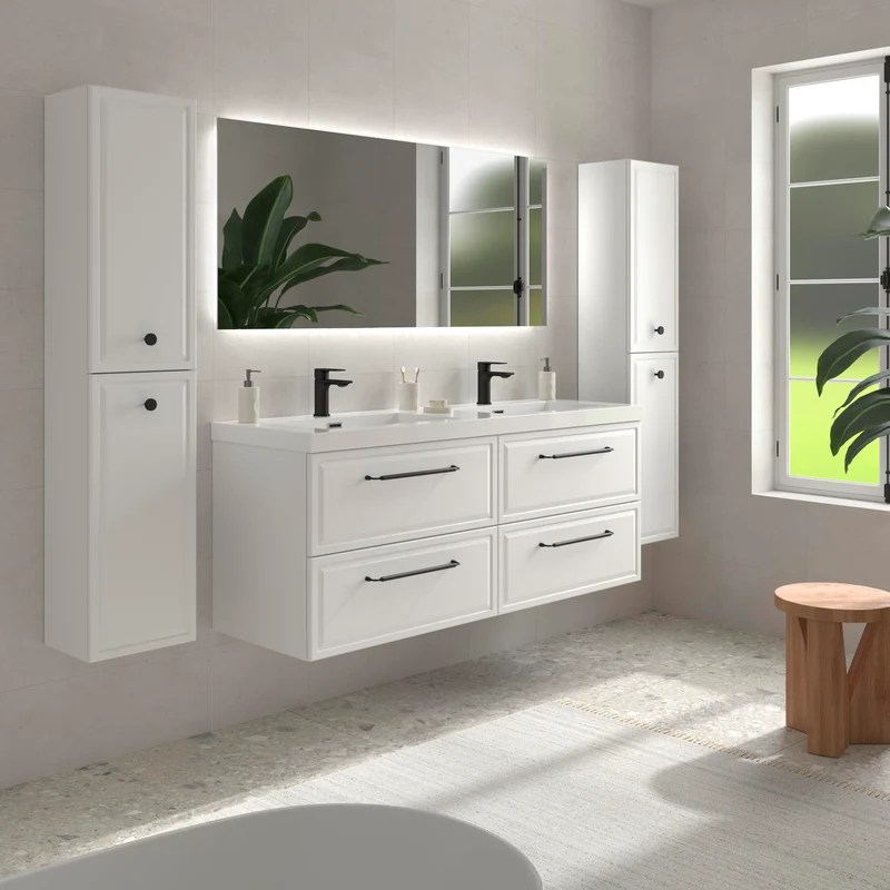 Mueble de Baño RUNA de Salgar con Lavabo Integrado. 4 Acabados, de 60 a 160 cm