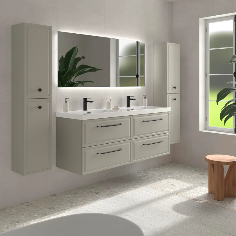 Mueble de Baño RUNA de Salgar con Lavabo Integrado. 4 Acabados, de 60 a 160 cm