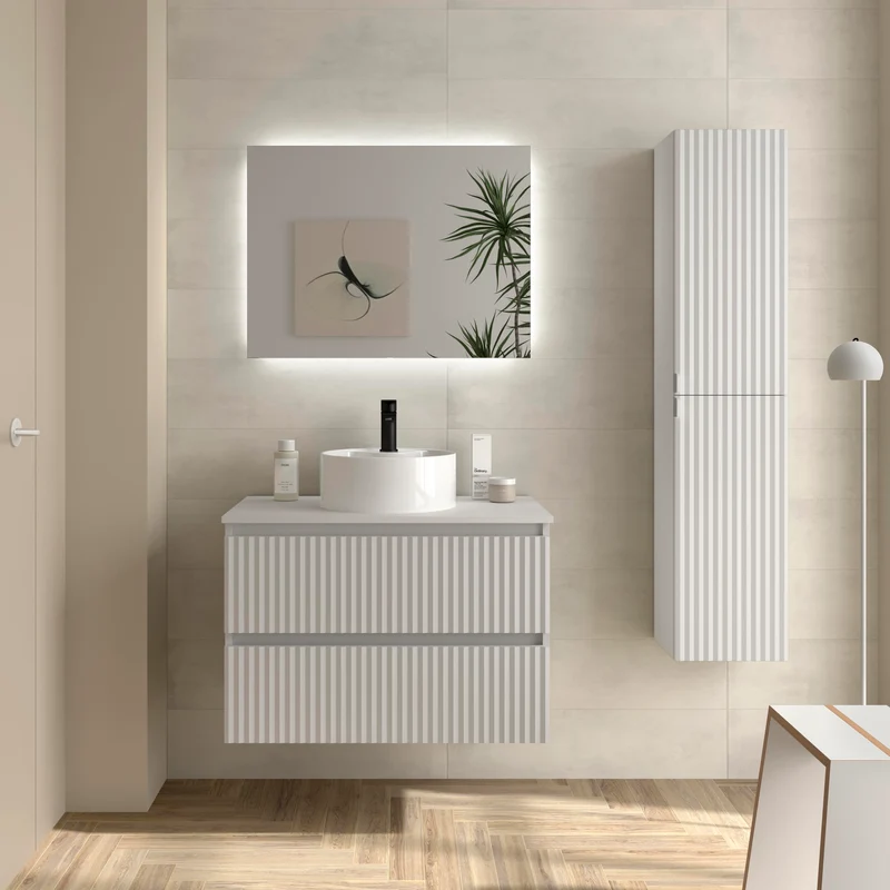 Mueble de Baño KIRA con Lavabo Sobre Encimera, 4 acabados, de 60 a 140 cm