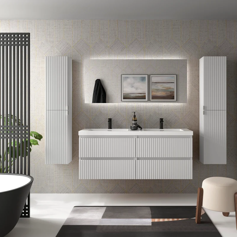 Mueble de Baño KIRA de Salgar con Lavabo Integrado, 4 acabados, de 60 a 160 cm