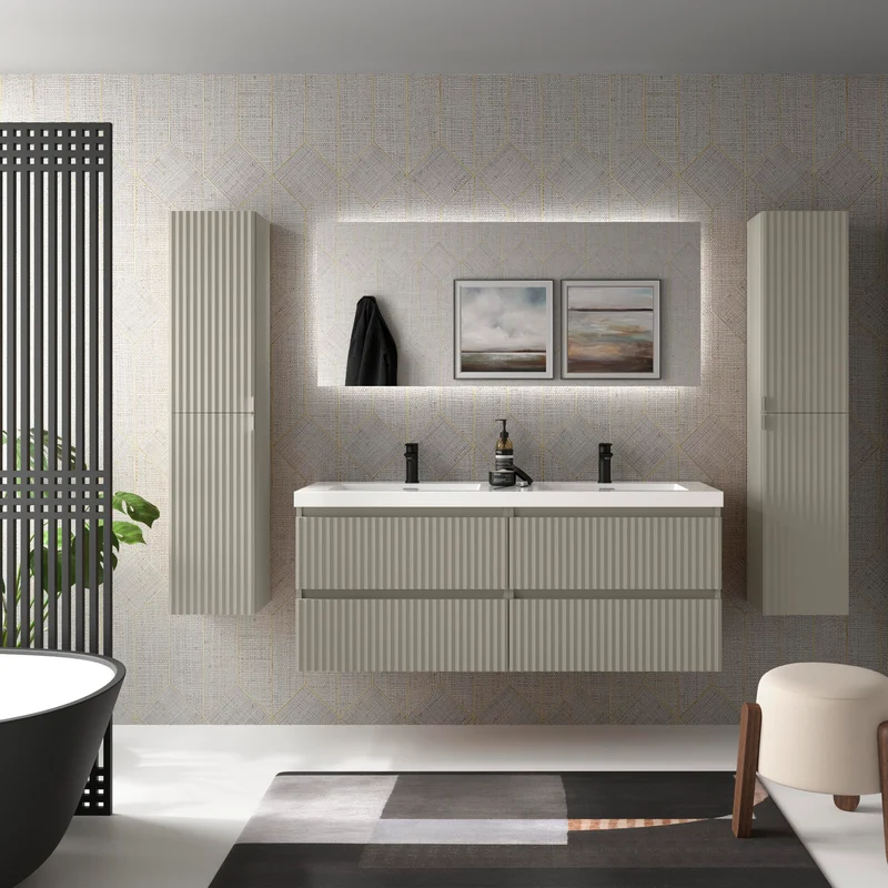 Mueble de Baño KIRA de Salgar con Lavabo Integrado, 4 acabados, de 60 a 160 cm