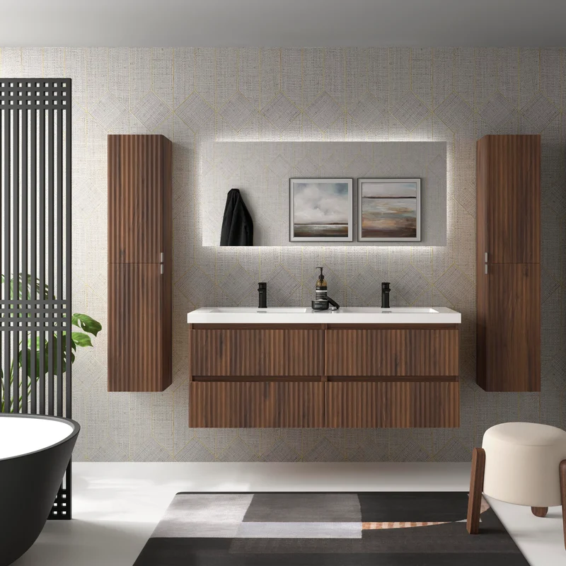 Mueble de Baño KIRA de Salgar con Lavabo Integrado, 4 acabados, de 60 a 160 cm
