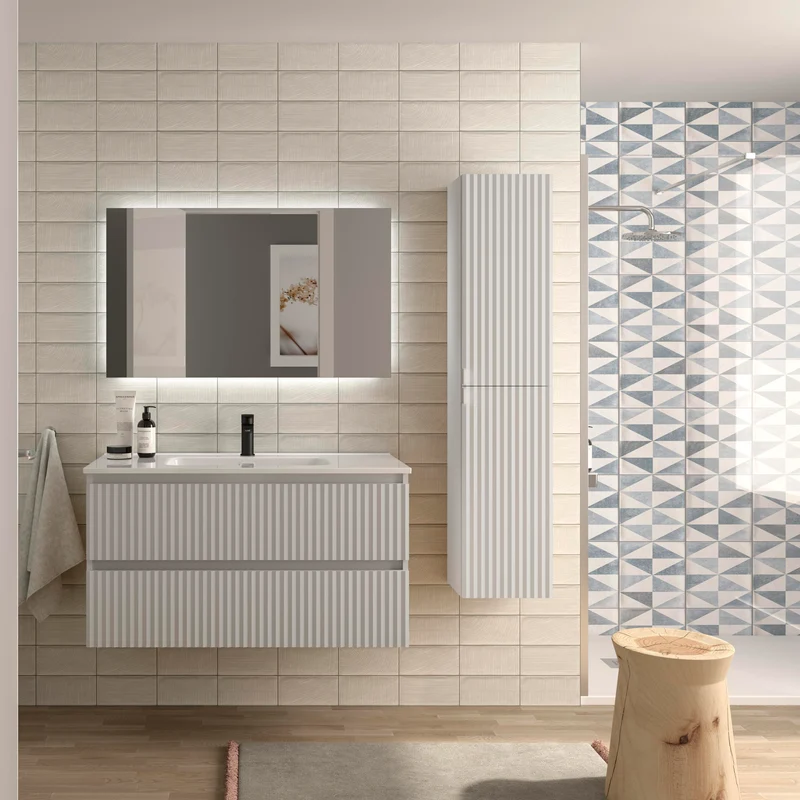 Mueble de Baño KIRA de Salgar con Lavabo Integrado, 4 acabados, de 60 a 160 cm
