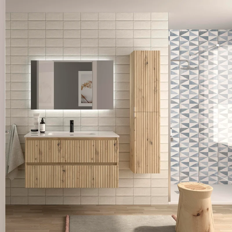 Mueble de Baño KIRA de Salgar con Lavabo Integrado, 4 acabados, de 60 a 160 cm