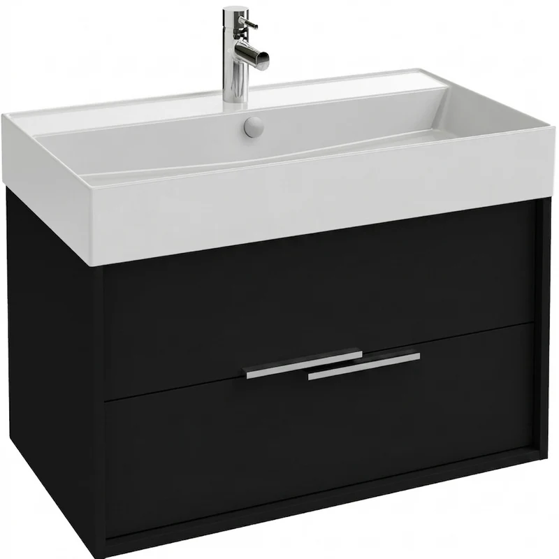 Mueble de Baño VIVIENNE de Jacob Delafon, Roble y Negro. 80 cm