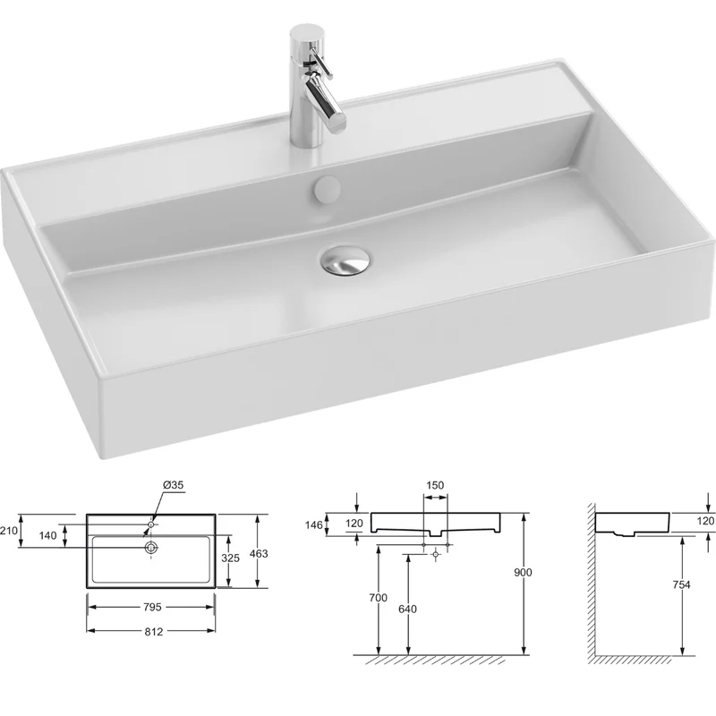 Mueble de Baño VIVIENNE de Jacob Delafon, Roble y Negro. 80 cm