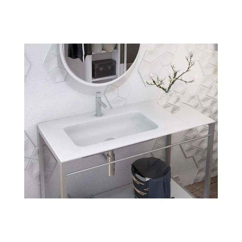 Lavabo de Baño Gara Fossil Natura Blanco Mate
