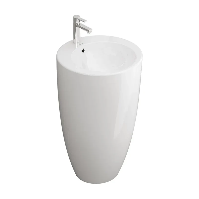 Lavabo con Pedestal Bolonia Fossil Natura Blanco Brillo